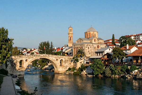Historic Prizren old town with Ottoman architecture reflecting Kosovo's diverse heritage